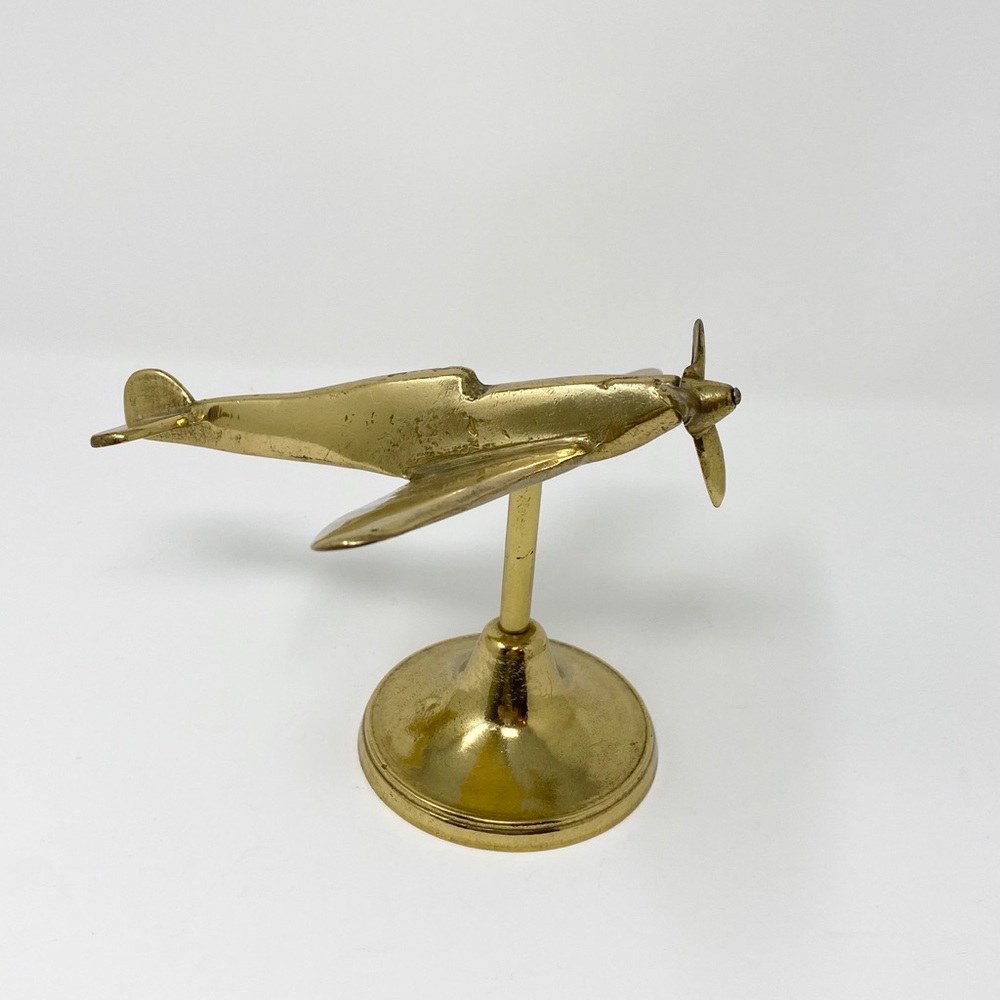 Vintage Brass Gold Airplane